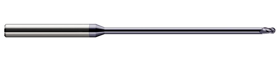 Picture of Harvey Tool 40120-C3 .020 Ball Carbide Stb FL 25x RCH EM, AlTiN End Mill Standard Flute Standard Helix Carbide AlTiN Single End Ball NoseBall